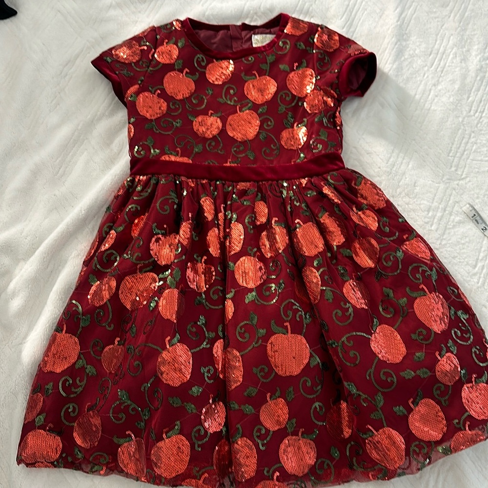 Disney Snow White red embroidered apple dress.